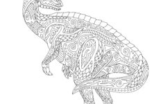 Dinosaur Parasaurolophus Doodle For Adults Coloring Page Printable