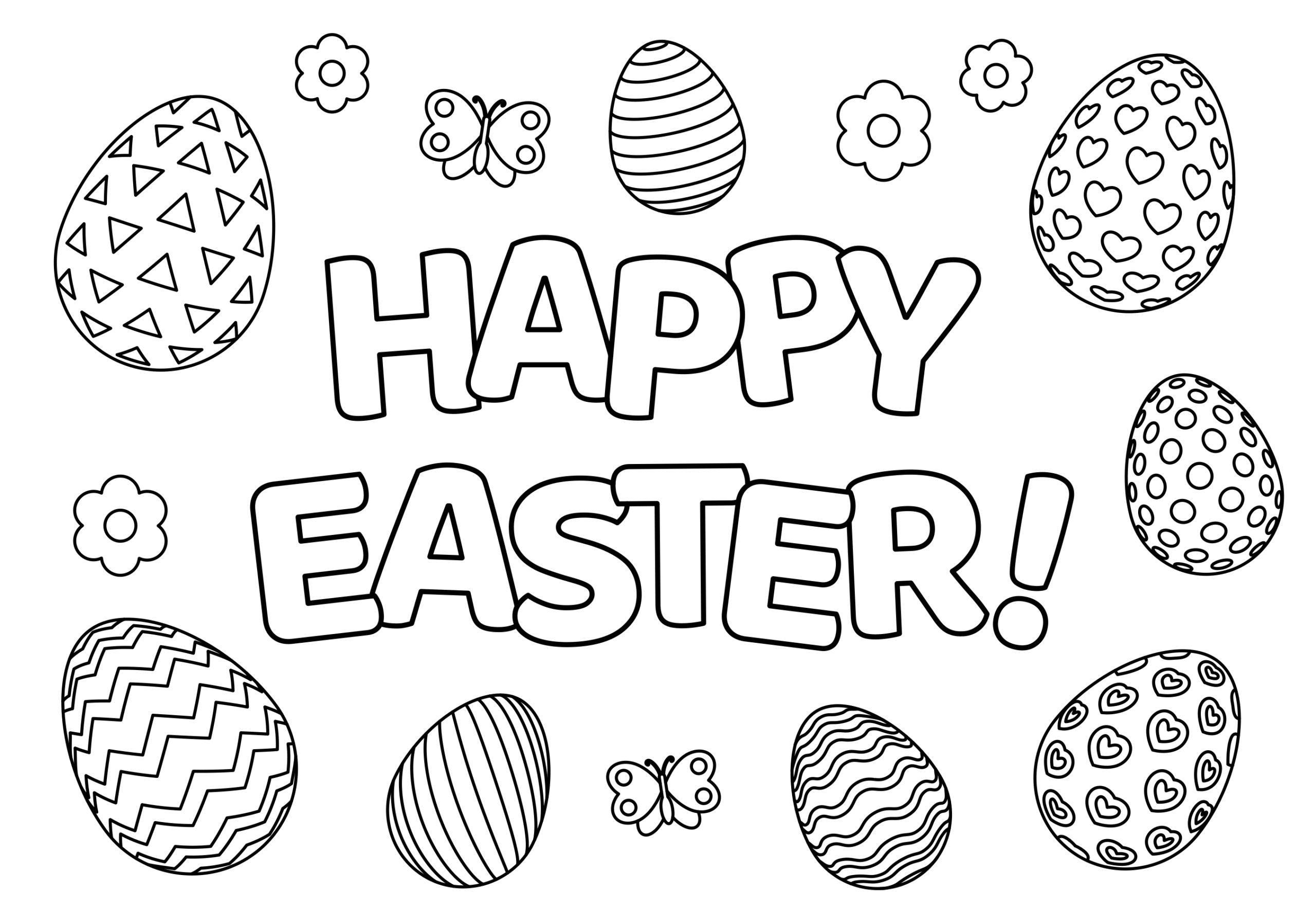 25 Free Printable Easter Coloring Pages For Kids And Adults with Free Printable Happy Easter Coloring Pages