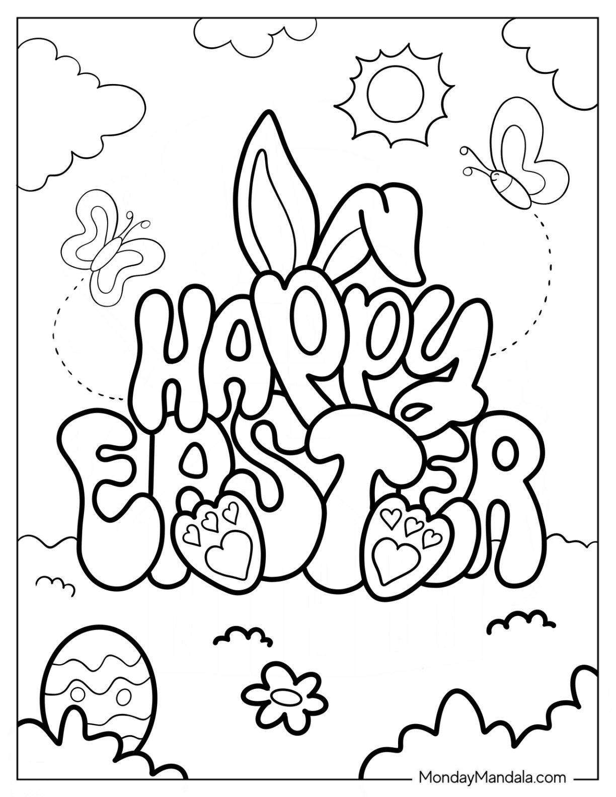 300 Easter Coloring Pages (Free Pdf Printables) for Easter Coloring Page Printable
