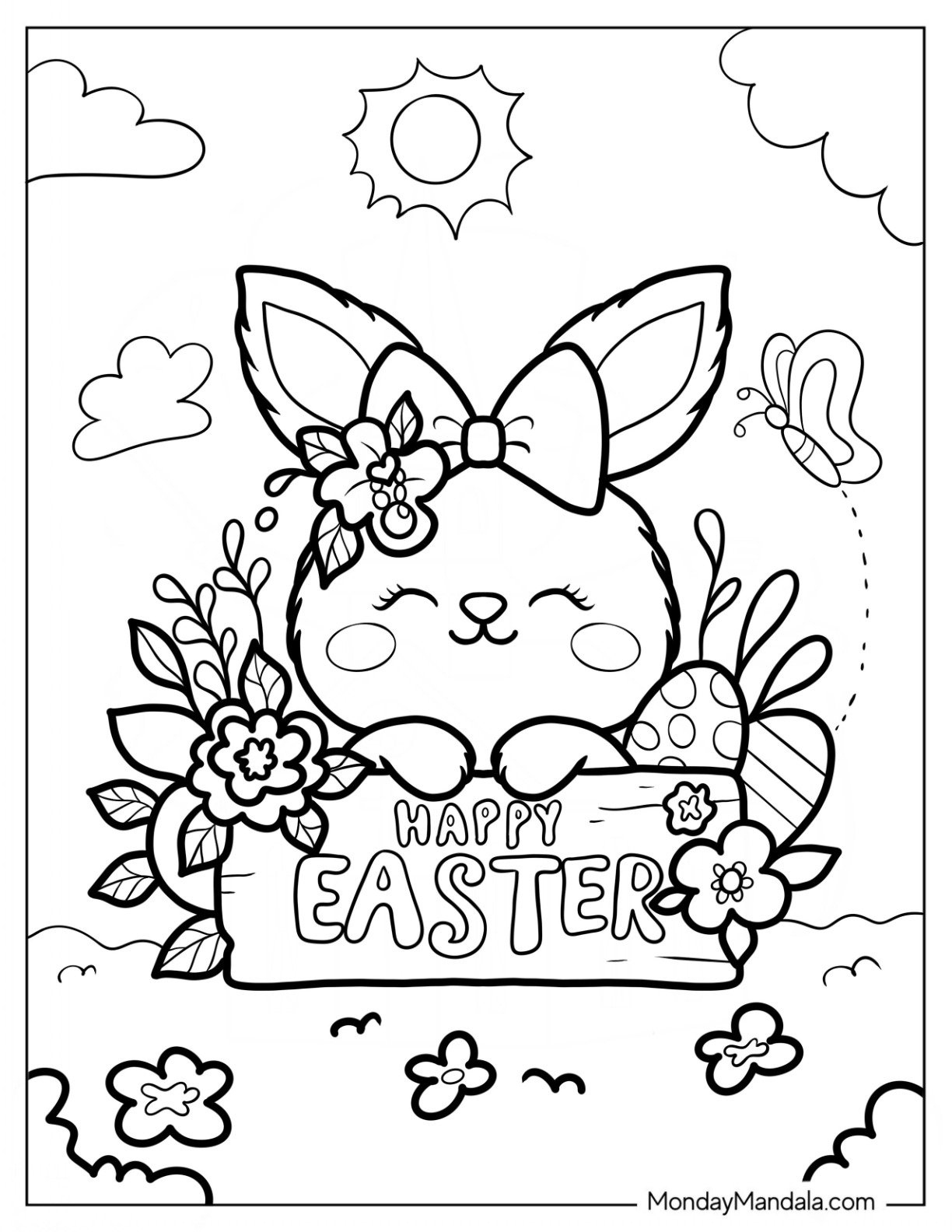 300 Easter Coloring Pages (Free Pdf Printables) within Free Printable Easter Coloring Pages For Kids