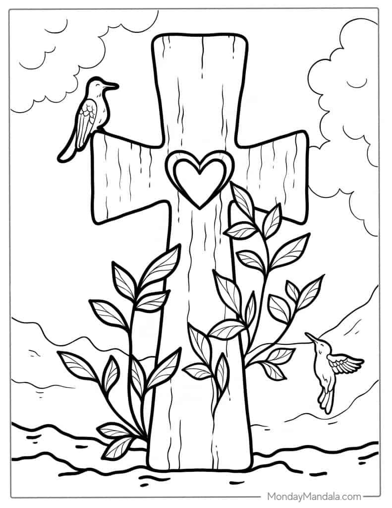 39 Cross Coloring Pages (Free Pdf Printables) for Free Printable Easter Cross Coloring Pages
