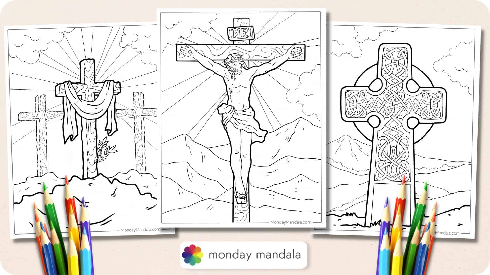 39 Cross Coloring Pages (Free Pdf Printables) inside Free Printable Easter Cross Coloring Pages