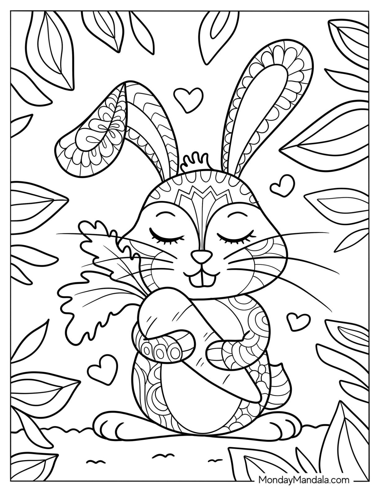 44 Rabbit Coloring Pages (Free Pdf Printables) with regard to Bunny Coloring Pages Free Printable Not Easter