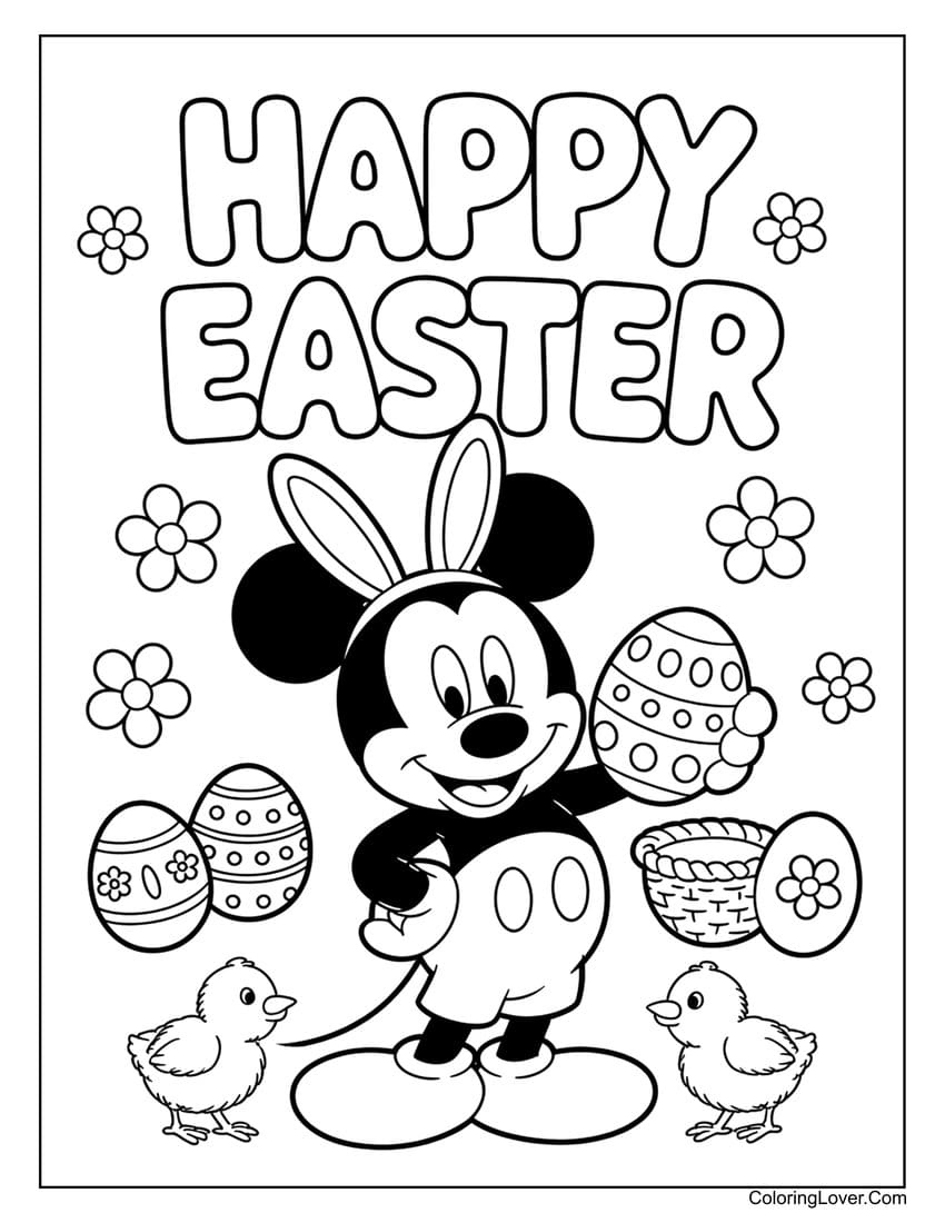 57 Easter Coloring Pages (Printables: Egg, Bunny, And More) in Disney Easter Printable Coloring Pages