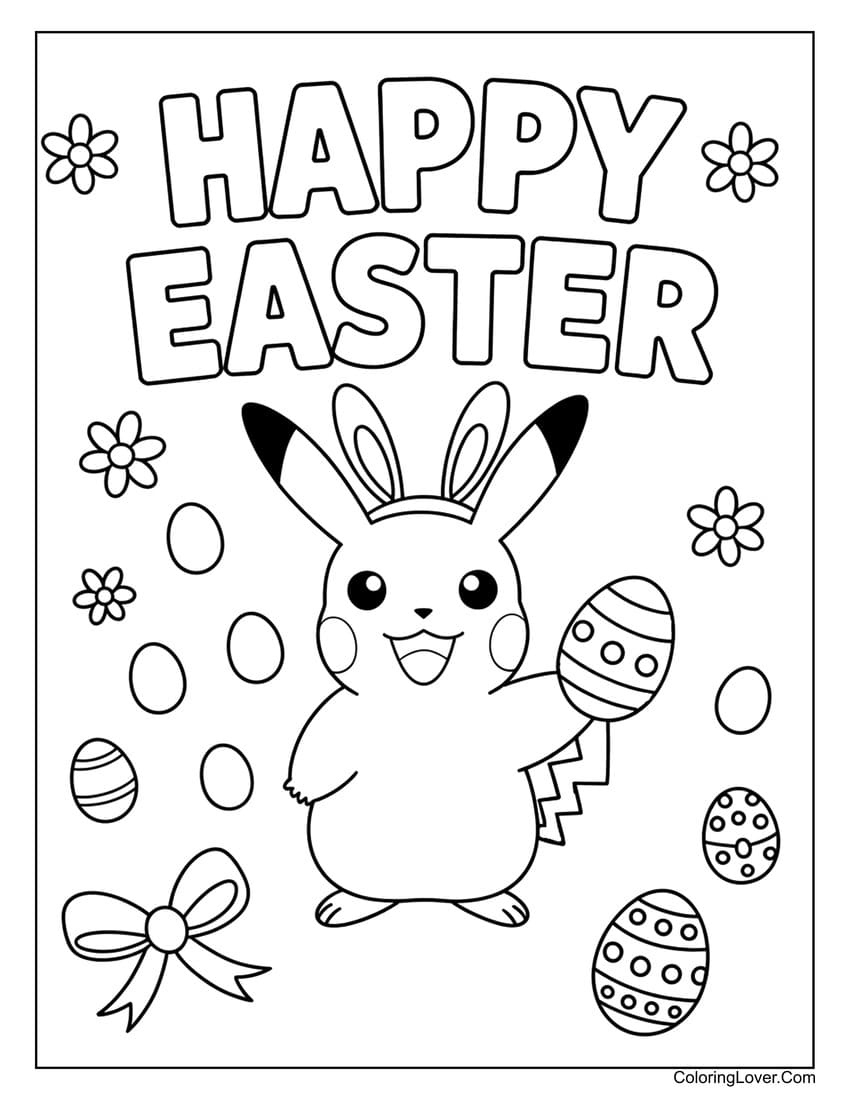 57 Easter Coloring Pages (Printables: Egg, Bunny, And More) with Free Printable Happy Easter Coloring Pages