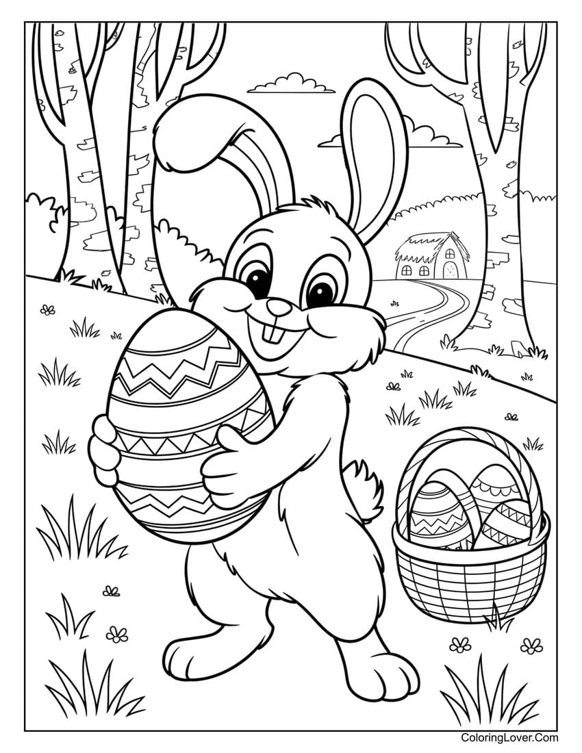 57 Easter Coloring Pages (Printables: Egg, Bunny, And More) within Easter Eggs Basket Coloring Pages Free Printable