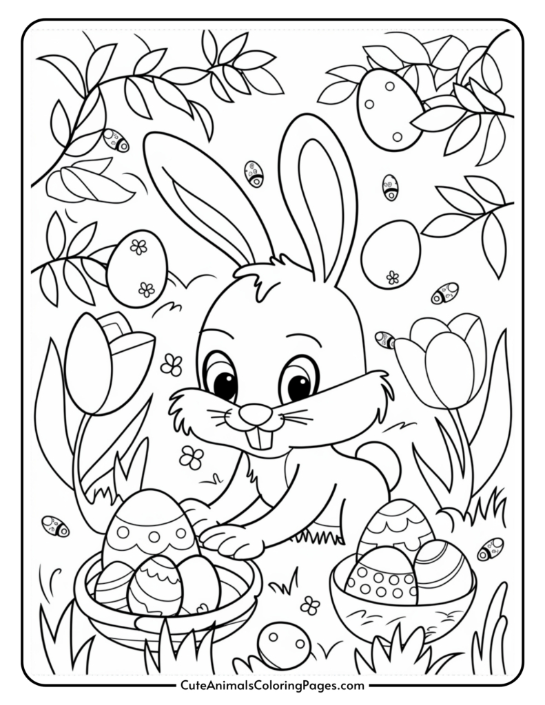 Easter Bunny Coloring Pages (13 Free Printable Pdf Pages) - Cute in Printable Crayola Easter Coloring Pages
