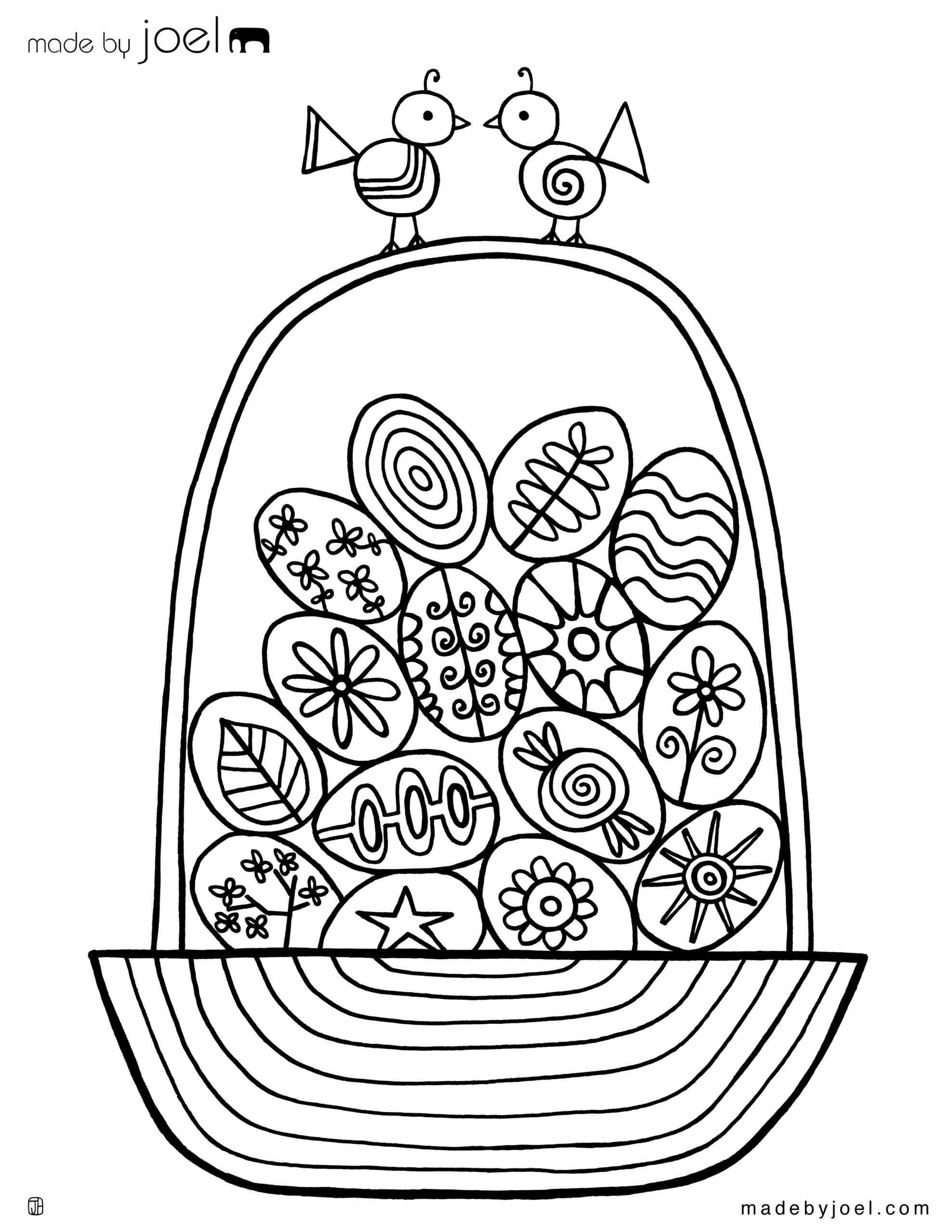 Easter Egg Basket Coloring Sheet – Madejoel pertaining to Easter Eggs Basket Coloring Pages Free Printable