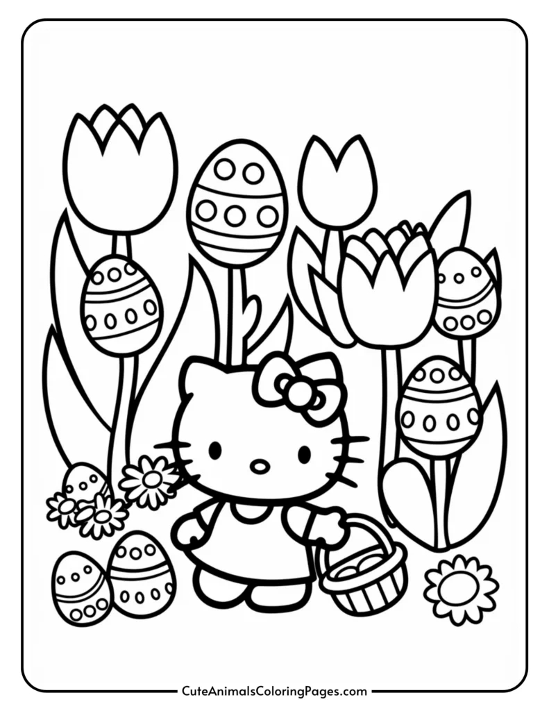 Hello Kitty Easter Coloring Pages (15 Free Printable Pdf Pages throughout Hello Kitty Easter Coloring Pages Printable