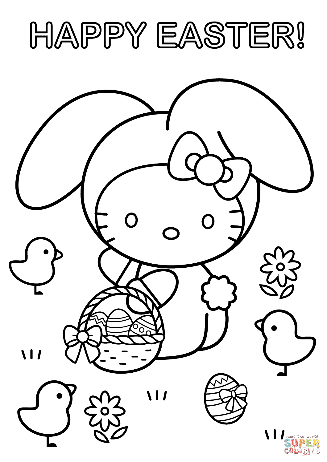 Hello Kitty Happy Easter Coloring Page | Free Printable Coloring Pages within Hello Kitty Easter Coloring Pages Printable