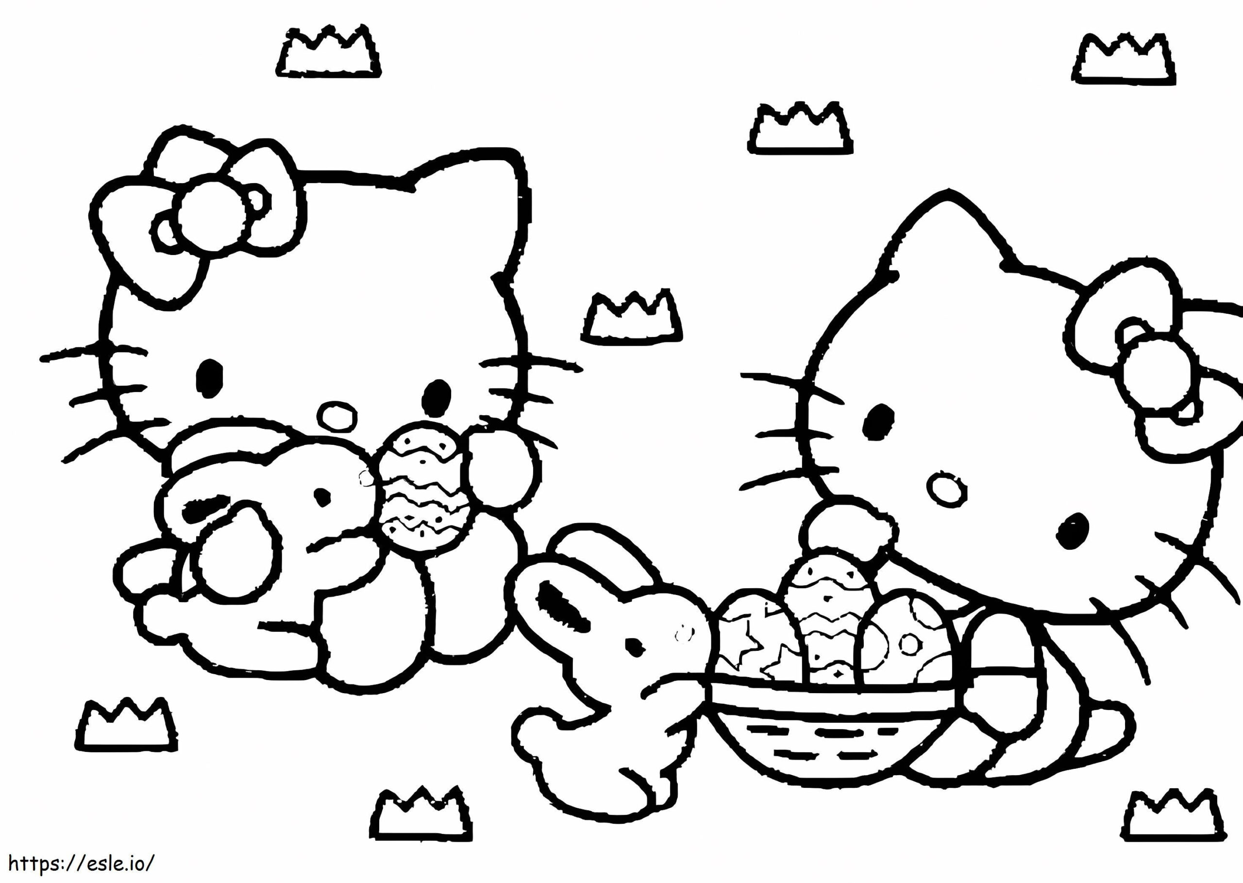 Hello Kitty With Easter Egg Coloring Page with regard to Hello Kitty Easter Coloring Pages Printable