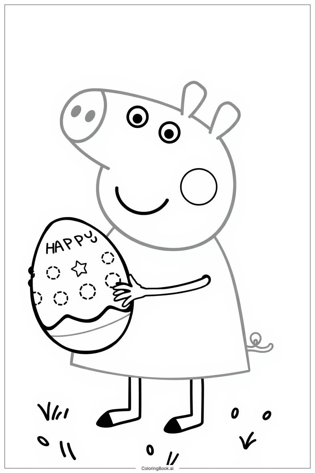 Peppa Easter Egg Hunt Coloring Page Coloring Page (Free Pdf&amp;amp;Png with Printable Peppa Pig Easter Coloring Pages