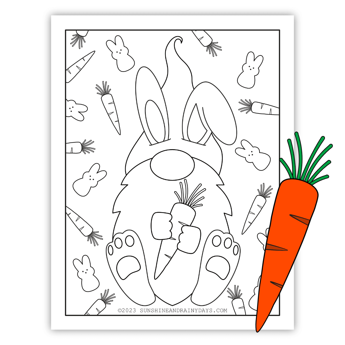 Printable Easter Gnome Coloring Pages - Sunshine And Rainy Days with regard to Free Printable Easter Gnome Coloring Pages
