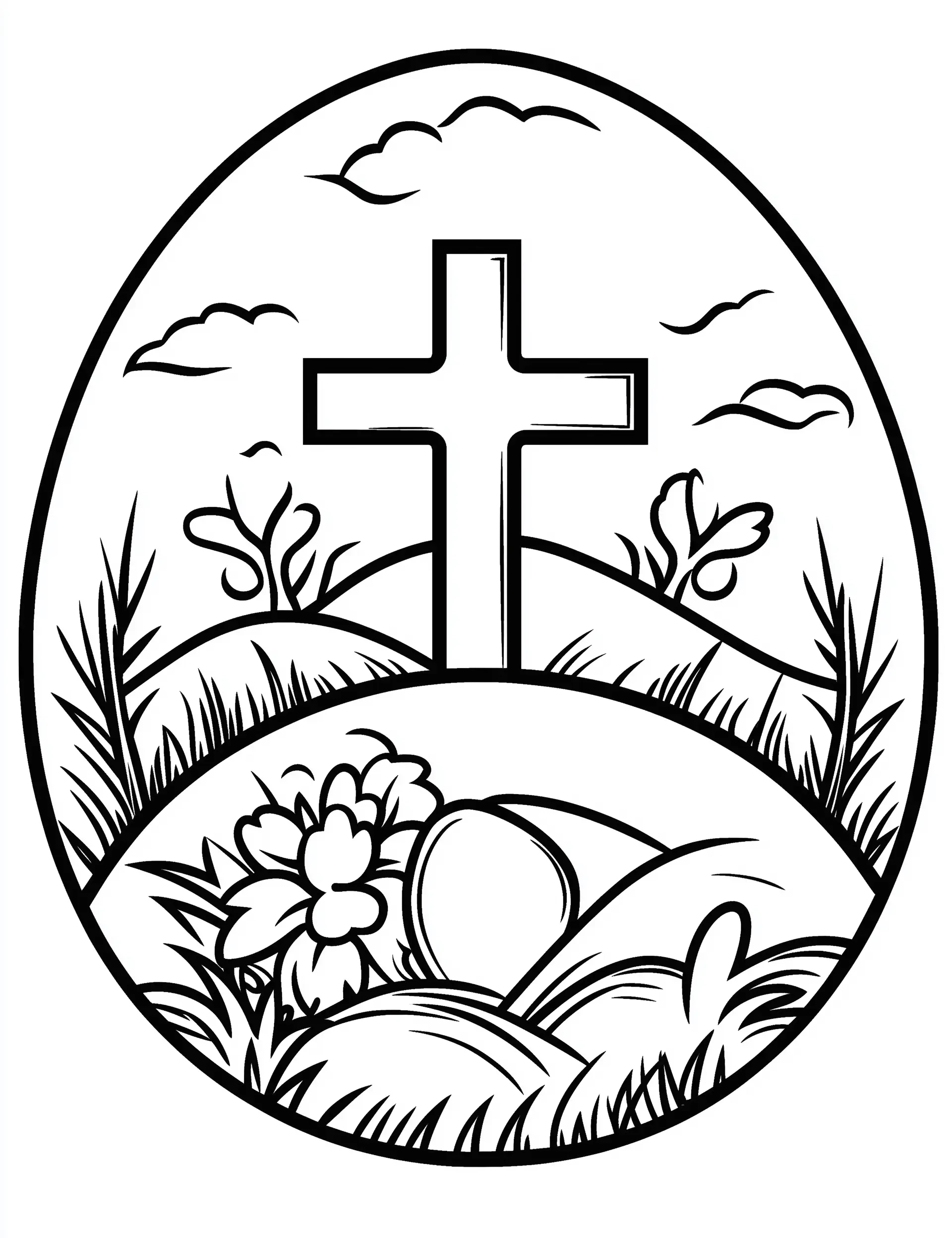 Religious Cross Easter Coloring Page - Mindset Flow inside Printable Religious Easter Coloring Pages